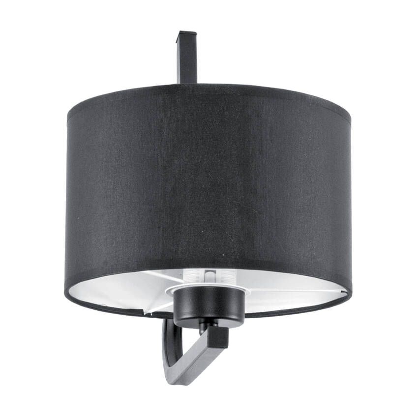 KINKIET ŚCIENNY ŁAZIENKOWY LED NAD LUSTRO CZARNY NOWOCZESNY 1xE27 ABAŻUR HILDA NEGRO 11-533