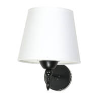 KINKIET ŚCIENNY CZARNY LAMPA VINTAGE RETRO DO SALONU BIAŁY ABAŻUR 1xE27 ARTURO NEGRO 11-993
