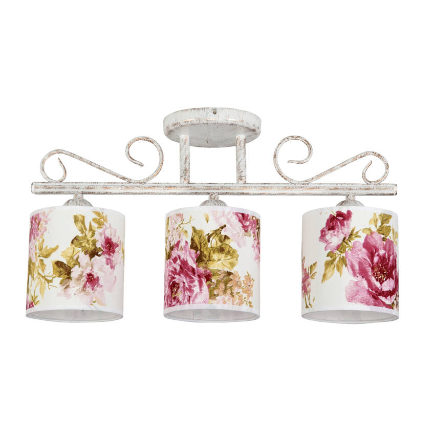 LAMPA WISZĄCA SUFITOWA ŻYRANDOL VINTAGE RETRO NAD STÓŁ ABAŻUR LED 3xE27 MORGAN 9-882/B