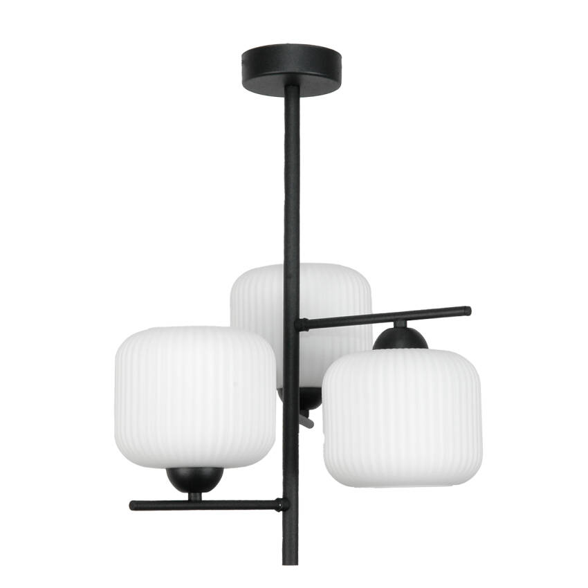 LAMPA WISZĄCA SUFITOWA ŻYRANDOL LOFT DO SYPIALNI BIAŁE KLOSZE LED 3xE27 15-445 PABLO