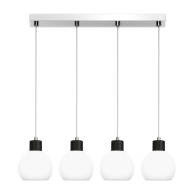 LAMPA WISZĄCA SUFITOWA ŻYRANDOL LISTWA BIAŁE KULE GLAMOUR LED 4xE27 MOKA 14-111