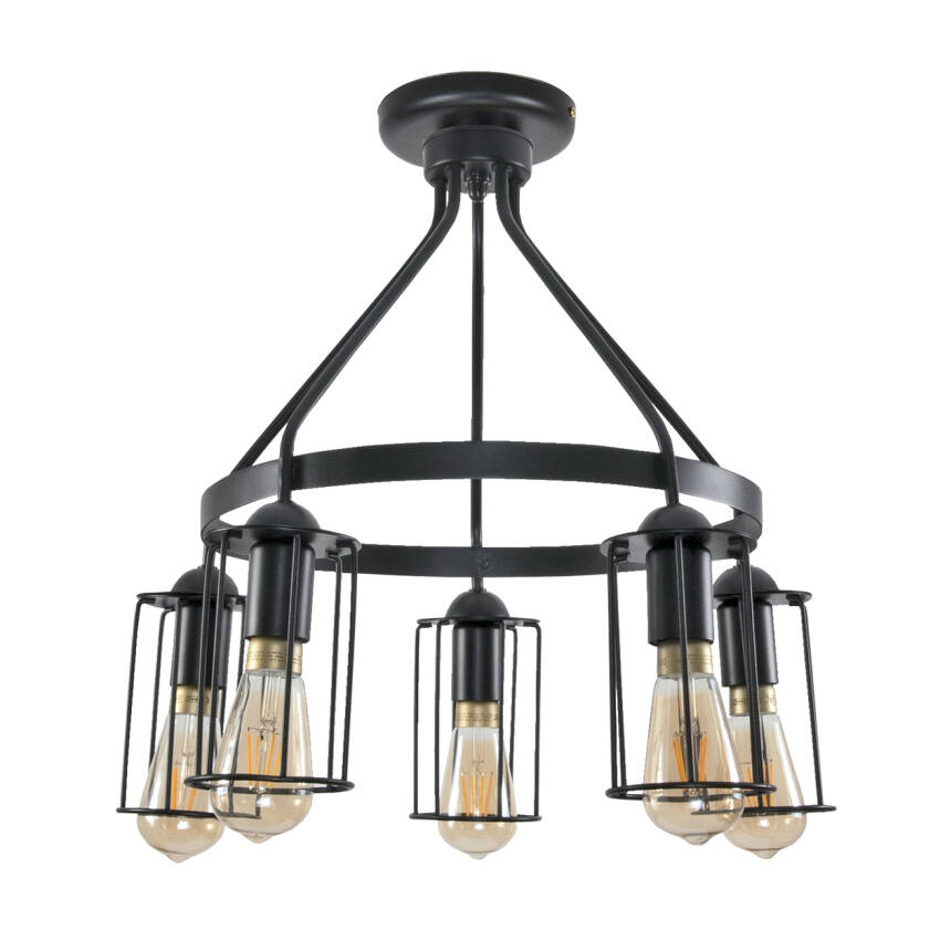 LAMPA WISZĄCA SUFITOWA ŻYRANDOL LOFT LED DO KUCHNI INDUSTRIALNY 5xE27 HAVEL II 14-340