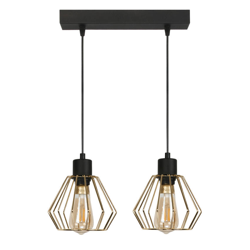 LAMPA WISZĄCA SUFITOWA ZWIS LISTWA NAD STÓŁ DRUCIANE KLOSZE LOFT LED 2xE27 GIRO 14-308