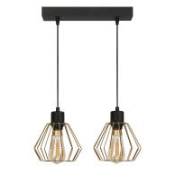 LAMPA WISZĄCA SUFITOWA ZWIS LISTWA NAD STÓŁ DRUCIANE KLOSZE LOFT LED 2xE27 GIRO 14-308