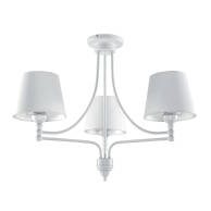 LAMPA WISZĄCA SUFITOWA ŻYRANDOL BIAŁY ABAŻUR DO SALONU LOFT LED 3xE27 ARTURO BIANCO 11-842