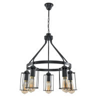 LAMPA WISZĄCA SUFITOWA ŻYRANDOL LOFT DO KUCHNI DRUCIANE KLOSZE 5xE27 HAVEL 11-510