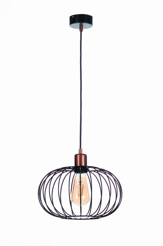 Lampa wisząca sufitowa industrialna loftowa czarna ELITE 12-950