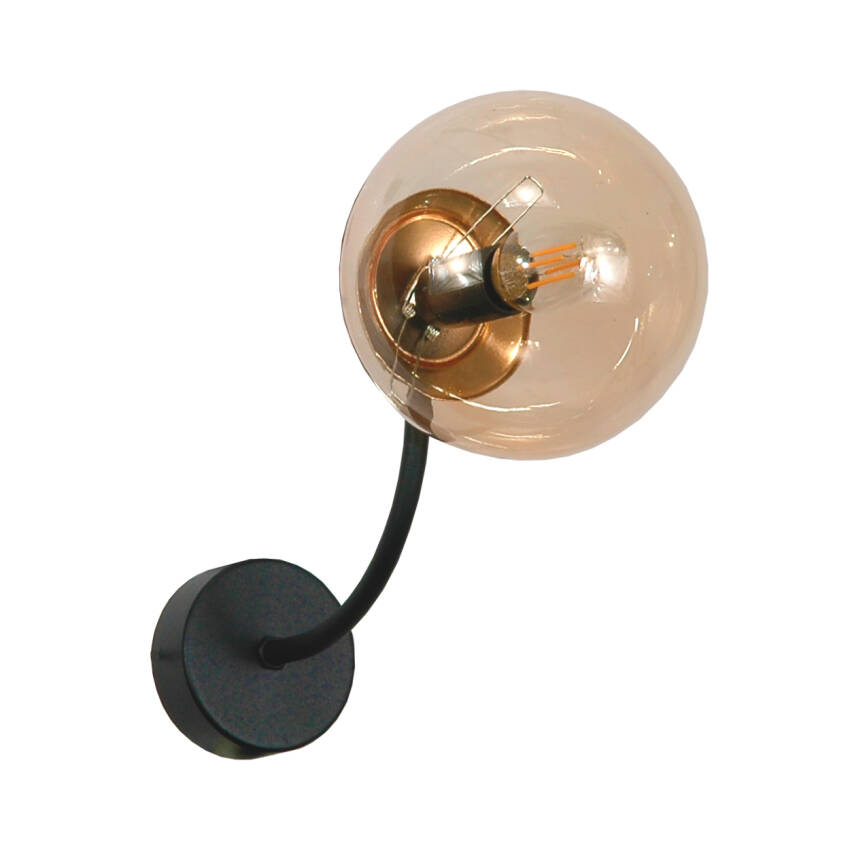 KINKIET DO ŁAZIENKI ŚCIENNY NAD LUSTRO BURSZTYNOWY KLOSZ LED 1xE14 15-133 ESTI NED