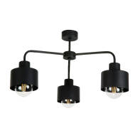 LAMPA WISZĄCA SUFITOWA ŻYRANDOL LOFT DO KUCHNI CZARNA INDUSTRIALNA 3xE27 HIGS 14-202