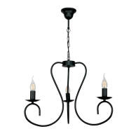 LAMPA WISZĄCA ŻYRANDOL ŚWIECZNIK KLASYCZNY CZARNY 15-522 PLOMYK