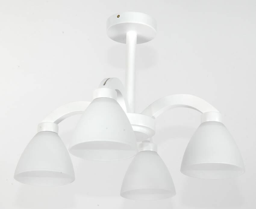 Lampa wisząca sufitowa biała klosz szklany biały MANUEL 10-051