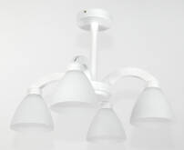 Lampa wisząca sufitowa biała klosz szklany biały MANUEL 10-051