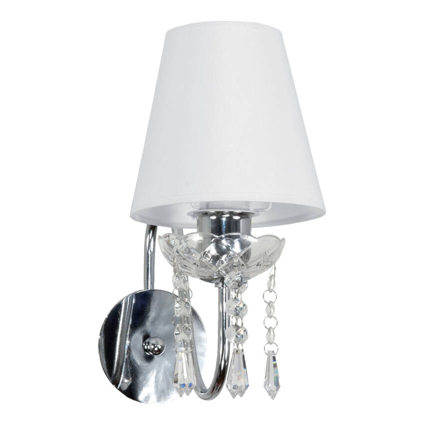 KINKIET ŚCIENNY ŁAZIENKOWY LED NAD LUSTRO CHROM GLAMOUR KRYSZTAŁKI 1xE27 MIA BIANCO 12-413