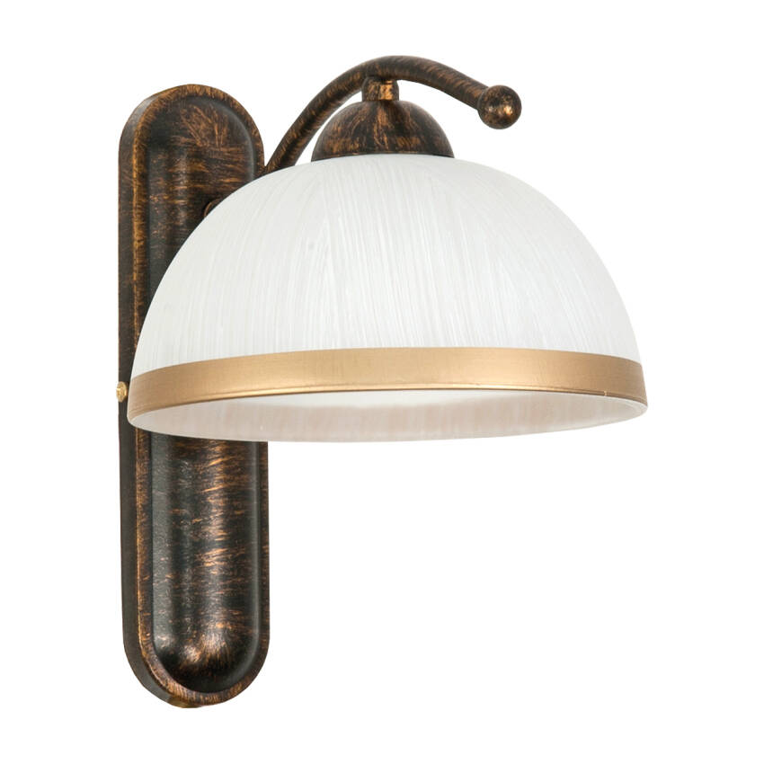 KINKIET ŚCIENNY ŁAZIENKOWY LED NAD LUSTRO VINTAGE RETRO BIAŁY KLOSZ 1xE27 RENOS 1-873