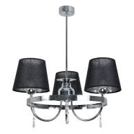 LAMPA WISZĄCA SUFITOWA ŻYRANDOL KLASYCZNY GLAMOUR KRYSZTAŁKI CHROM 3xE27 DIANA NEGRO 12-422