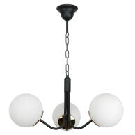 LAMPA WISZĄCA SUFITOWA ŻYRANDOL LED KULE BIAŁE GLAMOUR NAD STÓŁ  3xE14 15-292 SOFIA