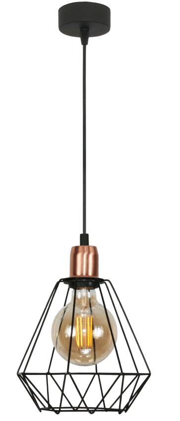 Lampa wisząca sufitowa industrialna loft czarna TARIS 14-505