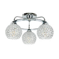LAMPA WISZĄCA SUFITOWA ŻYRANDOL CHROM KRYSZTAŁKI KULE GLAMOUR 3xE27 PAULA 14-102