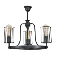 LAMPA WISZĄCA SUFITOWA ŻYRANDOL LED DO SALONU DRUCIANE KLOSZE LOFT 3xE27 TORI 12-442