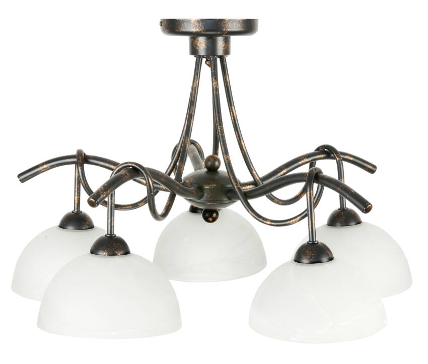 LAMPA WISZĄCA SUFITOWA ŻYRANDOL VINTAGE DO SYPIALNI STARE ZŁOTO 5xE27 HEJDY 10-860