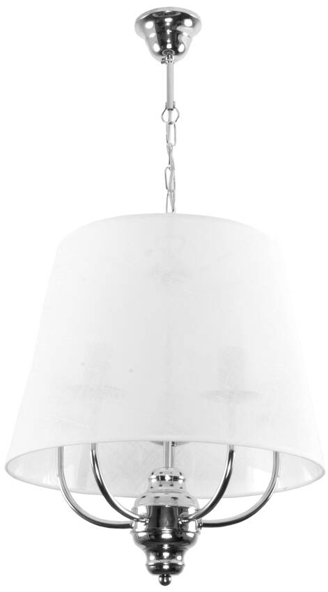 Lampa wisząca sufitowa chromowa abażur biały KARINA BIANCO 11-500