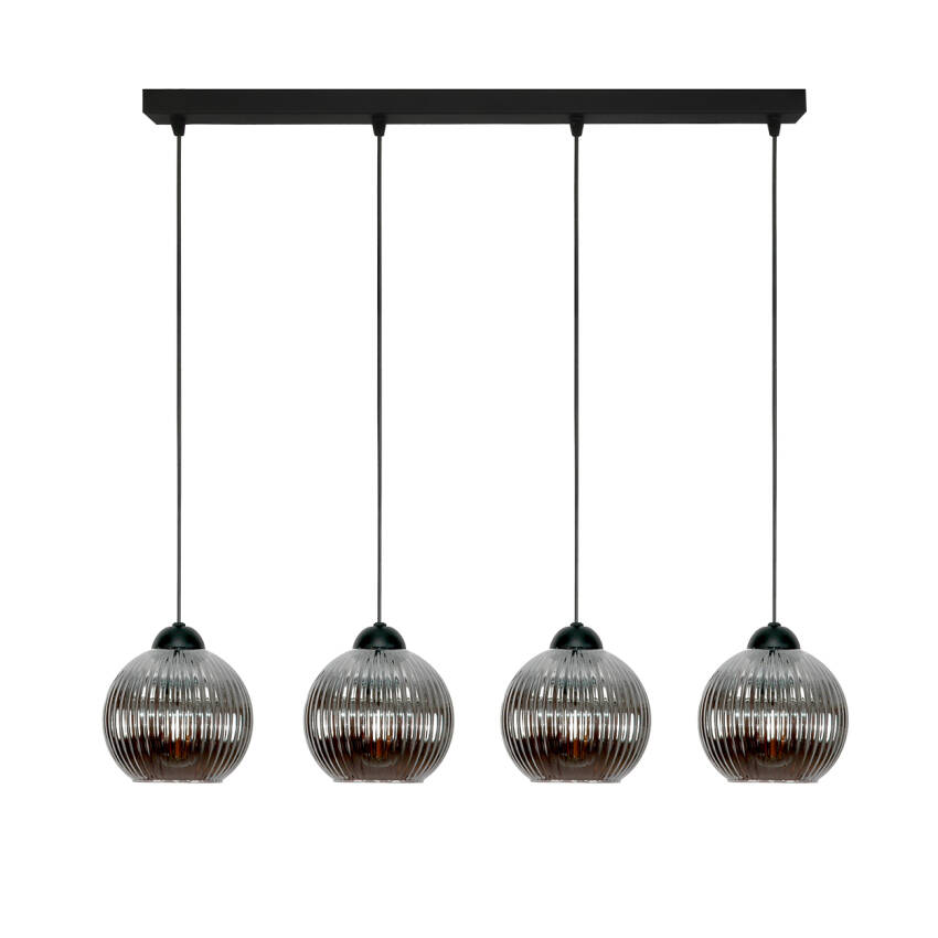 LAMPA WISZĄCA SUFITOWA ZWIS LISTWA NAD STÓŁ DO KUCHNI GRAFIT KLOSZE 4xE27 SFERA 15-051