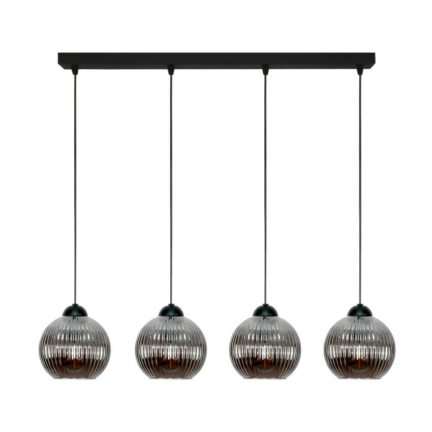 LAMPA SUFITOWA WISZĄCA CZARNA KLOSZ SZKLANY GRAFITOWY SFERA 15-051
