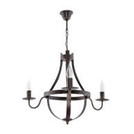 LAMPA WISZĄCA SUFITOWA OKRĄGŁA ŻYRANDOL LED DO SALONU RETRO 3xE14 VINTAGE ELEN NEGRO 11-362