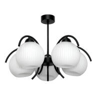 LAMPA WISZĄCA SUFITOWA ŻYRANDOL DO SALONU ELEGANCKA LOFT BIAŁE KLOSZE 5xE27 15-330 DANI