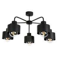 LAMPA WISZĄCA SUFITOWA ŻYRANDOL LOFT DO SYPIALNI INDUSTRIALNA CZARNA 5xE27 HIGS 14-200