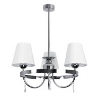 LAMPA WISZĄCA SUFITOWA ŻYRANDOL KLASYCZNY GLAMOUR KRYSZTAŁKI CHROM 3xE27 DIANA BIANCO 2-072