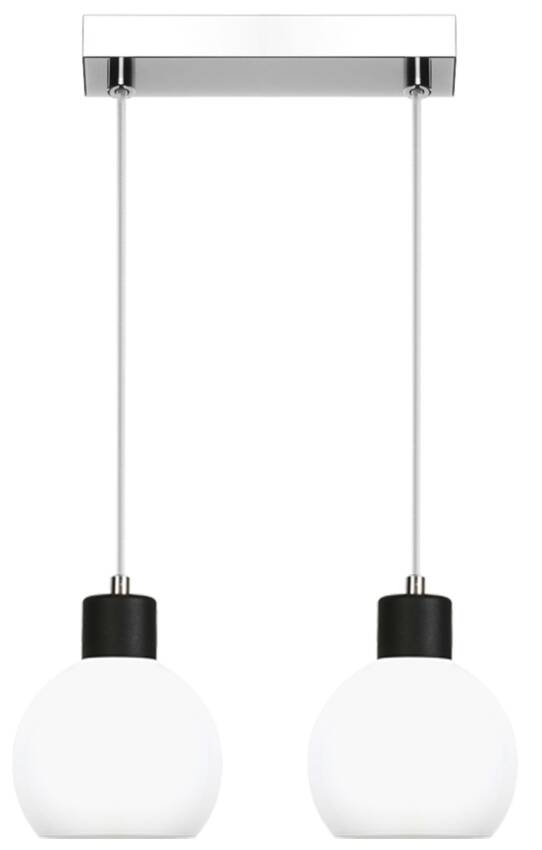 Lampa wisząca sufitowa chrom klosz biały MOKA 14-118