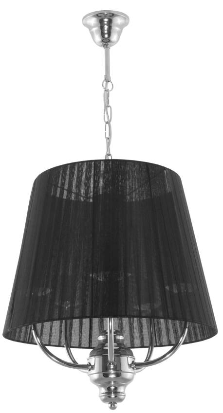 Lampa wisząca sufitowa chromowa abażur czarny KARINA NEGRO 1-850