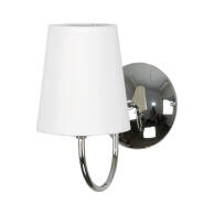 KINKIET ŚCIENNY DO SALONU GLAMOUR BIAŁY ABAŻUR CHROM LED 1xE27 KRIOS 7-683