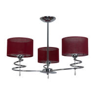 LAMPA WISZĄCA SUFITOWA ŻYRANDOL GLAMOUR DO SALONU CZERWONY ABAŻUR LED 3xE27 QUEEN RED 12-642