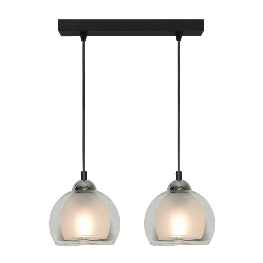 Lampa wisząca czarna nowoczesna klosz szklany BENARIVO 14-488