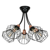 LAMPA SUFITOWA WISZĄCA LED PLAFON ŻYRANDOL MODERN DRUCIANE KOSZYKI 5xE27 FLIP 14-470