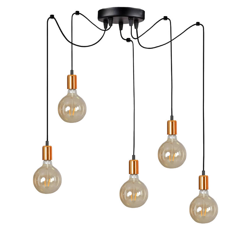 LAMPA WISZĄCA SUFITOWA PAJĄK ZWIS LOFT DO KUCHNI INDUSTRIALNA 5xE27 SPIDER 14-389