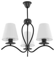 Lampa wisząca sufitowa czarna abażur biały  RAMONA NEGRO 12-322