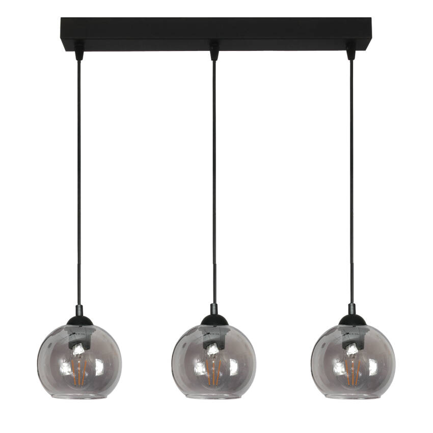 LAMPA WISZĄCA SUFITOWA ZWIS LISTWA ŻYRANDOL DO SALONU GRAFIT KULE 3xE27 MODE 14-292