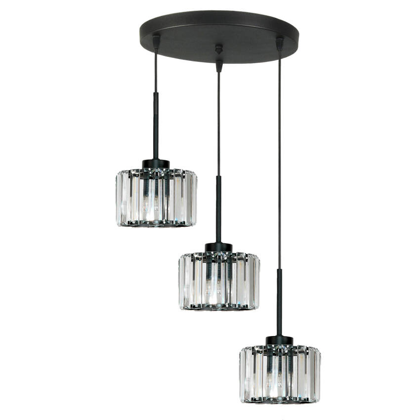 LAMPA SUFITOWA WISZĄCA CZARNA KLOSZ SZKLANY OMENA 14-952