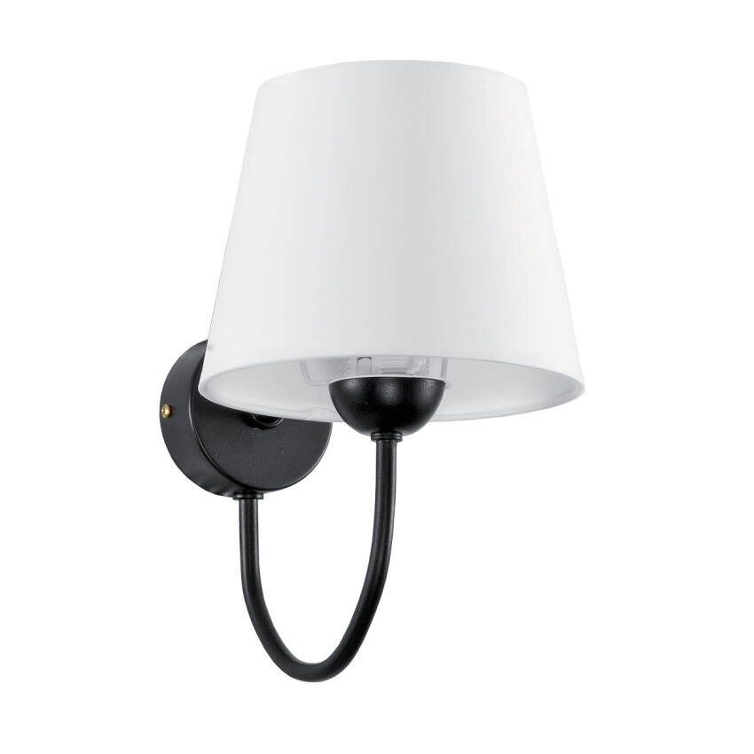 KINKIET ŚCIENNY DO SYPIALNI BIAŁY ABAŻUR LOFT CZARNY 1xE27 AUGUSTO 11-673
