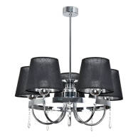 LAMPA WISZĄCA SUFITOWA ŻYRANDOL LOFT DO SYPIALNI KRYSZTAŁKI CHROM LED 3xE27 DIANA NEGRO 12-420