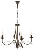Klasyczna lampa wisząca sufitowa świecznik czarna stare złoto KLEMENTE NEGRO  11-961