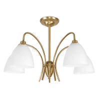 LAMPA WISZĄCA SUFITOWA ŻYRANDOL GLAMOUR ZŁOTY DO SALONU PLAFON 5xE27 LISA 14-660