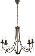 Klasyczna lampa wisząca sufitowa świecznik czarna stare złoto KLEMENTE NEGRO  11-960