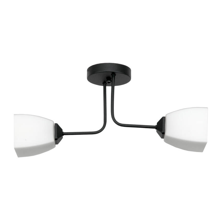 LAMPA WISZĄCA SUFITOWA ŻYRANDOL LOFT DO SALONU BIAŁE KLOSZE 2xE27 15-488 TRAPIK