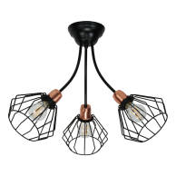 LAMPA SUFITOWA WISZĄCA LED PLAFON ŻYRANDOL MODERN DRUCIANE KOSZYKI 3xE27 FLIP 14-472
