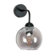 KINKIET ŚCIENNY DO SYPIALNI LED LOFT GRAFITOWY KLOSZ CZARNY 1xE27 ROGER 13-783