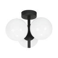 LAMPA SUFITOWA ŻYRANDOL PLAFON LOFT DO SALONU BIAŁE KULE CZARNA LED 3xE14 PETIT 13-812